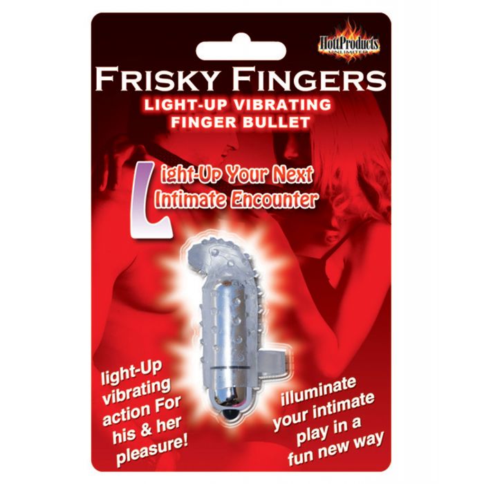 Carica l&#39;immagine nel visualizzatore Galleria, Frisky Finger Light Up Vibrating Finger Bullet - Clear
