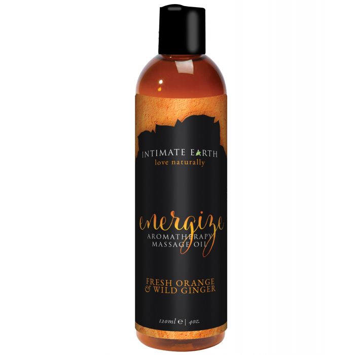 Huile de massage énergisante Intimate Earth - 120 ml Orange & Gingembre