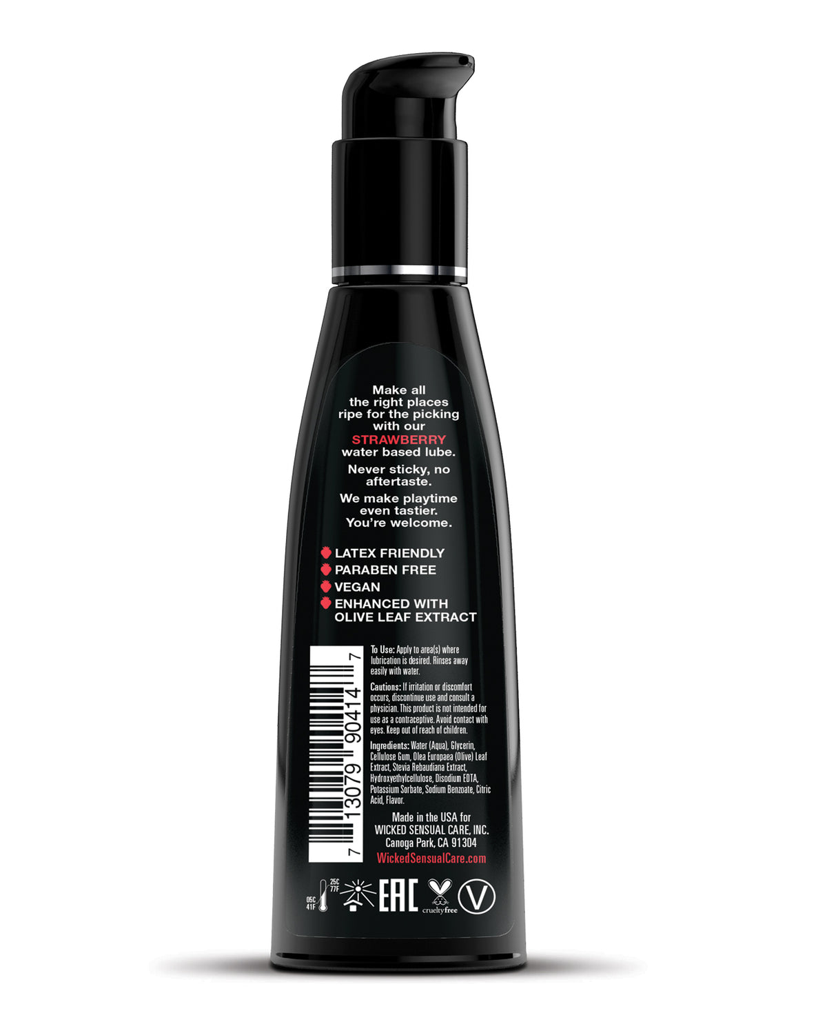 Wicked Sensual Care Aqua watergebaseerde glijmiddel - 4 oz Aardbei