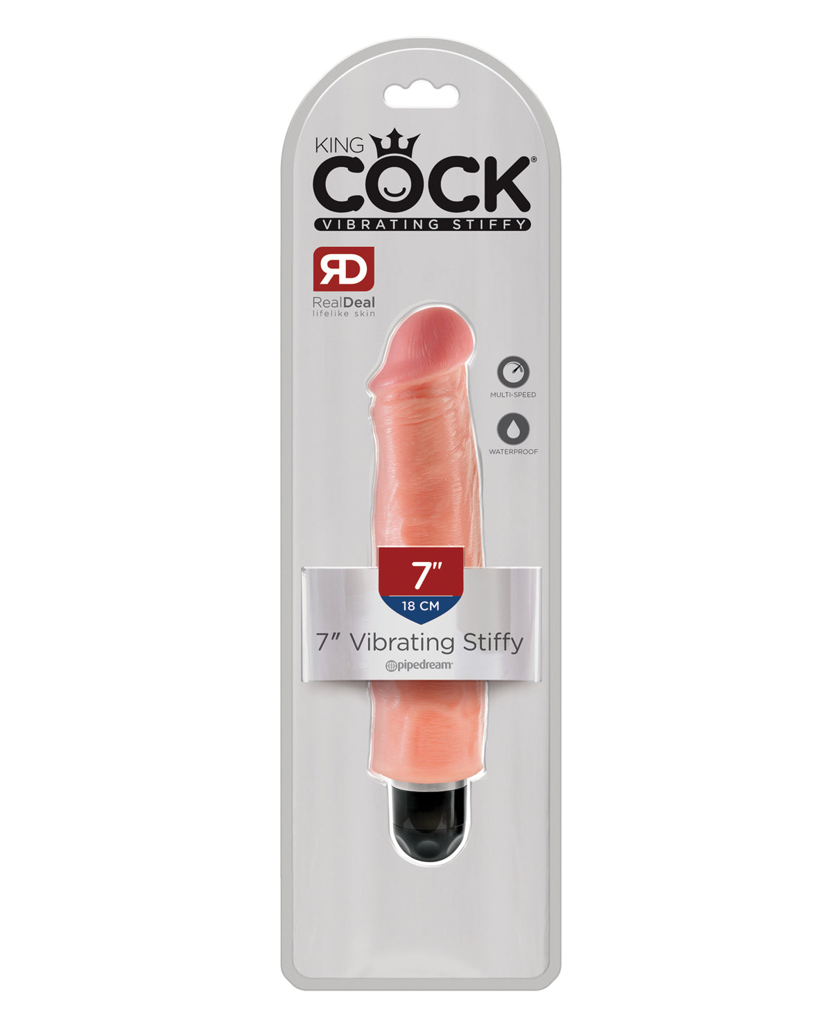 King Cock 7 Inch Vibrating Stiffy Flesh Realistic American Dildo
