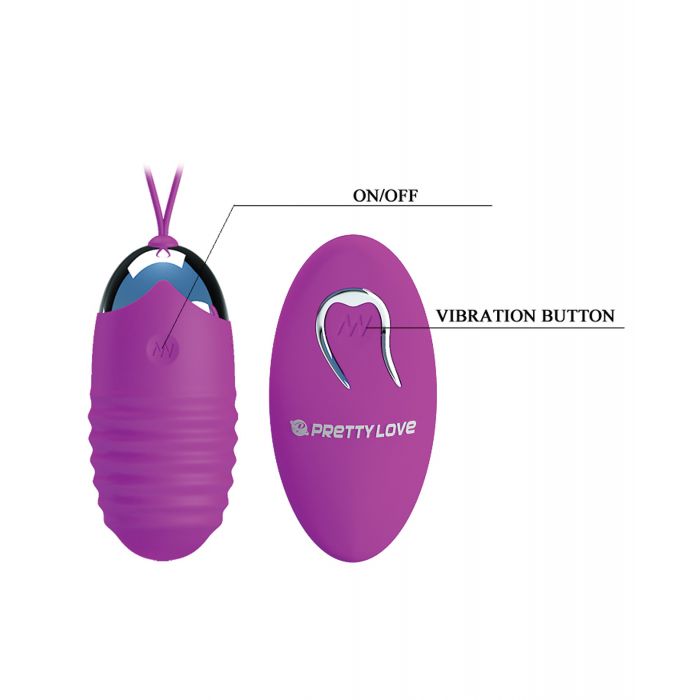 Pretty Love Jessica 12 Functions Egg Vibrator - Fuchsia