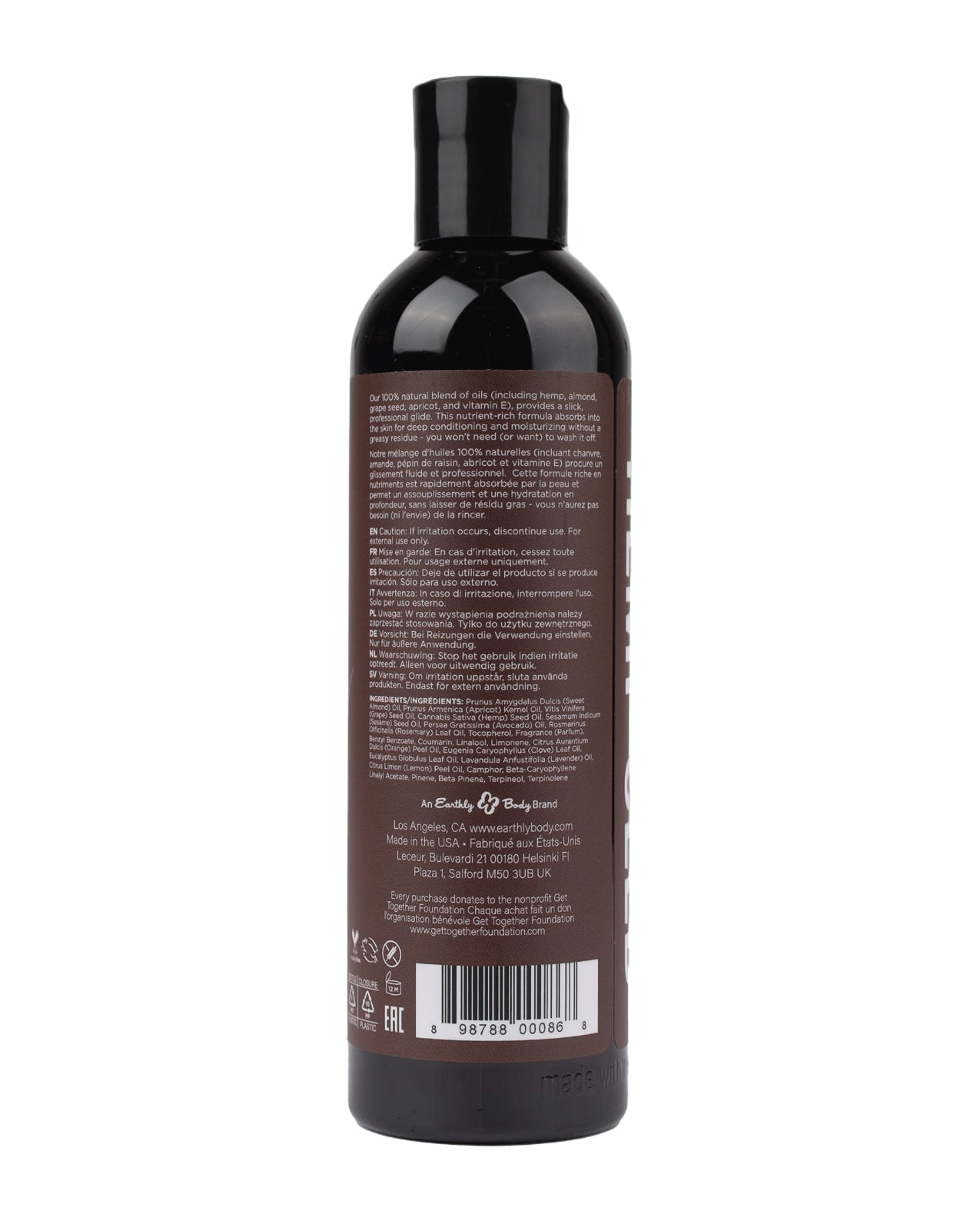 Óleo de Massagem e Corporal Earthly Body - 8 oz Lavanda