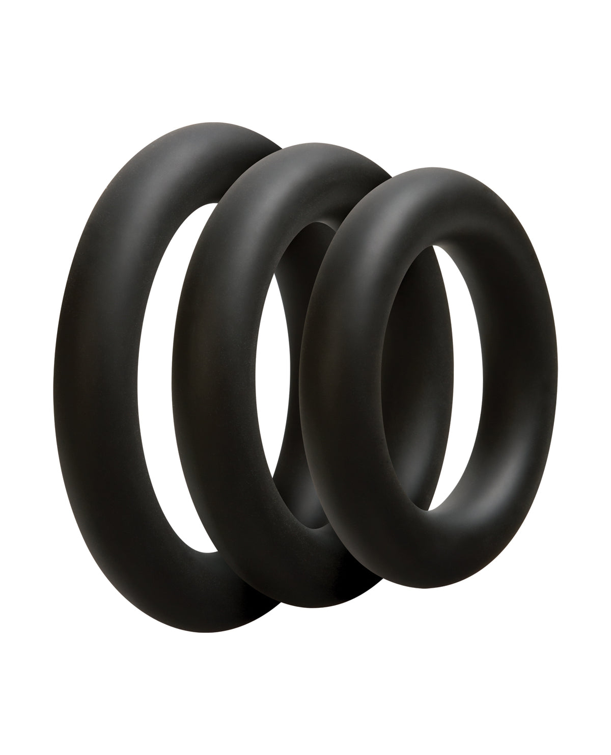 OptiMale Thick C Ring Kit Silicone Set Black 32mm 38mm 42mm
