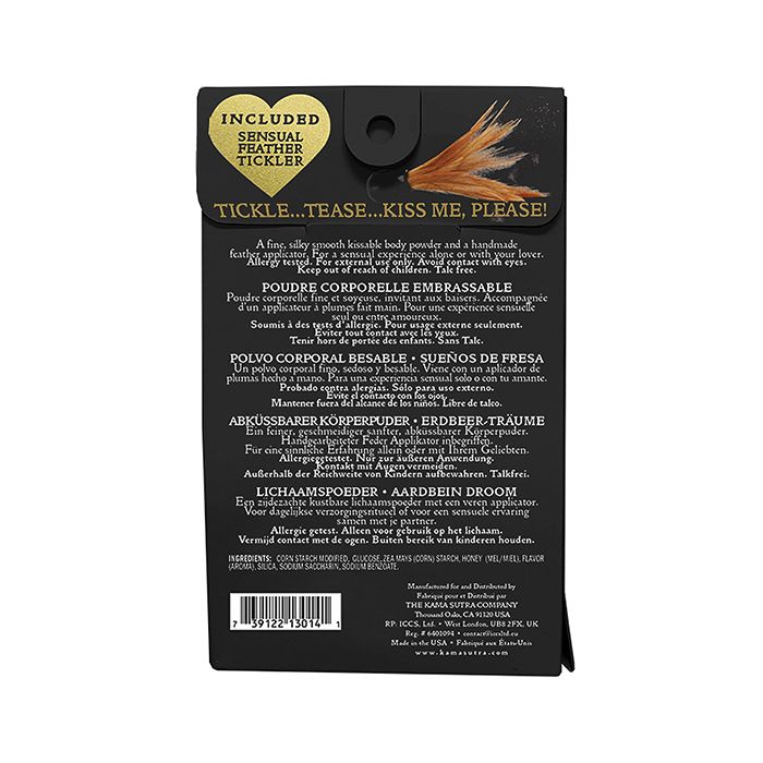 Kama Sutra Honey Dust Raspberry Kiss Powder One Ounce With Feather Applicator