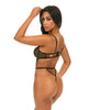 Charger l'image dans la visionneuse de la galerie, Greta Snake Eyelash Lace Teddy - Black/Gold LG
