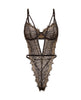 Charger l'image dans la visionneuse de la galerie, Greta Snake Eyelash Lace Teddy - Black/Gold LG
