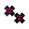 Load image into Gallery viewer, Pastease Fuck You Pay Me Cross - Black/Pink O/S
