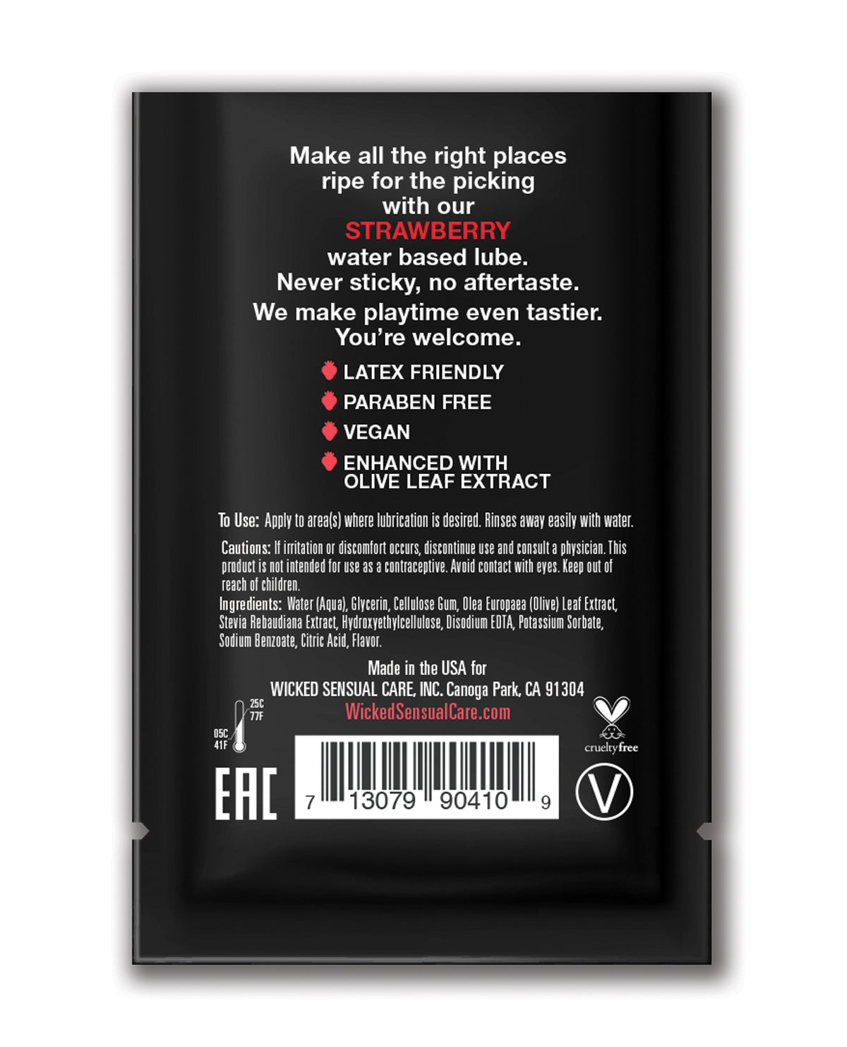 Wicked Sensual Care Waterbased Lubricant - .1 oz Strawberry