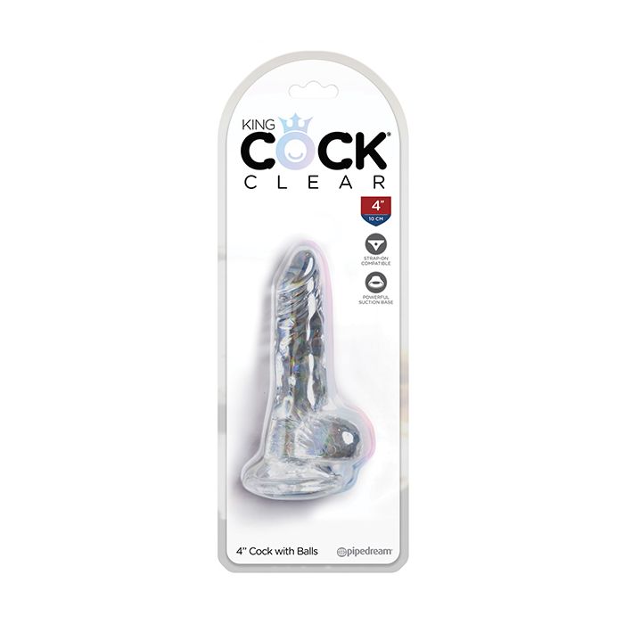 King Cock Clear 4" Cock w/Balls