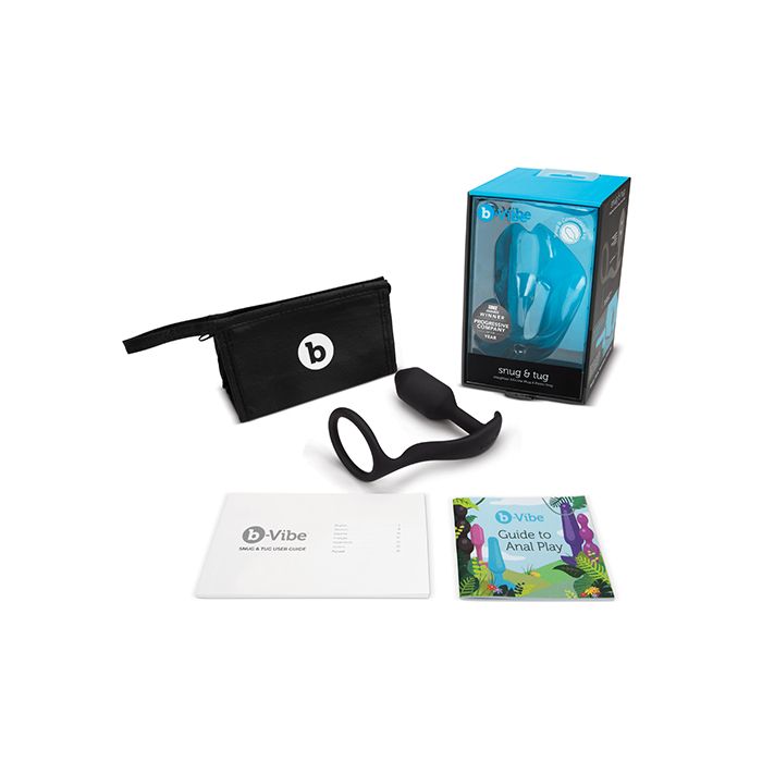 b-Vibe Snug & Tug Anello Pene e Silicone Ponderato - 128 g Nero