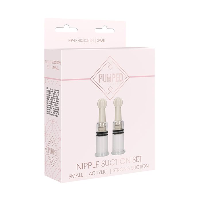 Shots Pumped Nipple Suction Set - Small Clear
