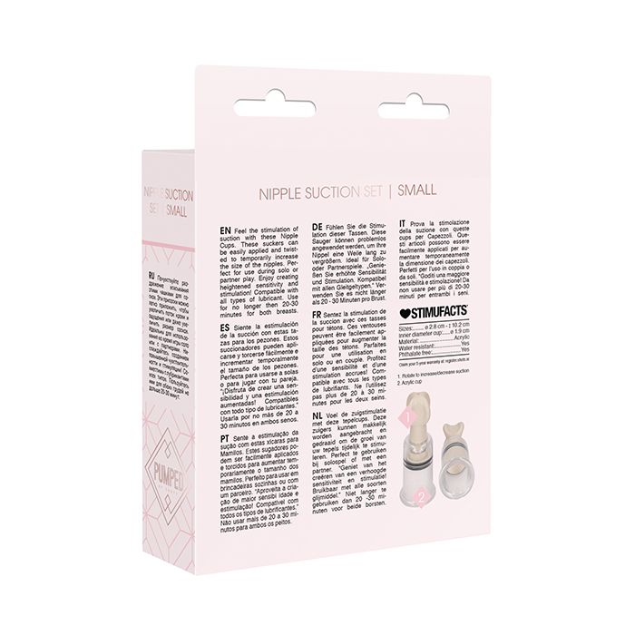 Shots Pumped Nipple Suction Set - Small Clear