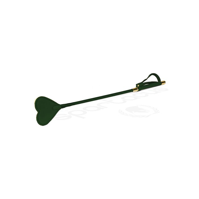 Load image into Gallery viewer, Spartacus PU Riding Crop w/Plush Heart Shape Tip - Green
