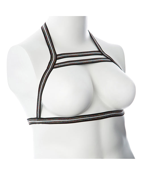 Load image into Gallery viewer, Gender Fluid Silver Lining Harness - XL-XXXL Black/Silver
