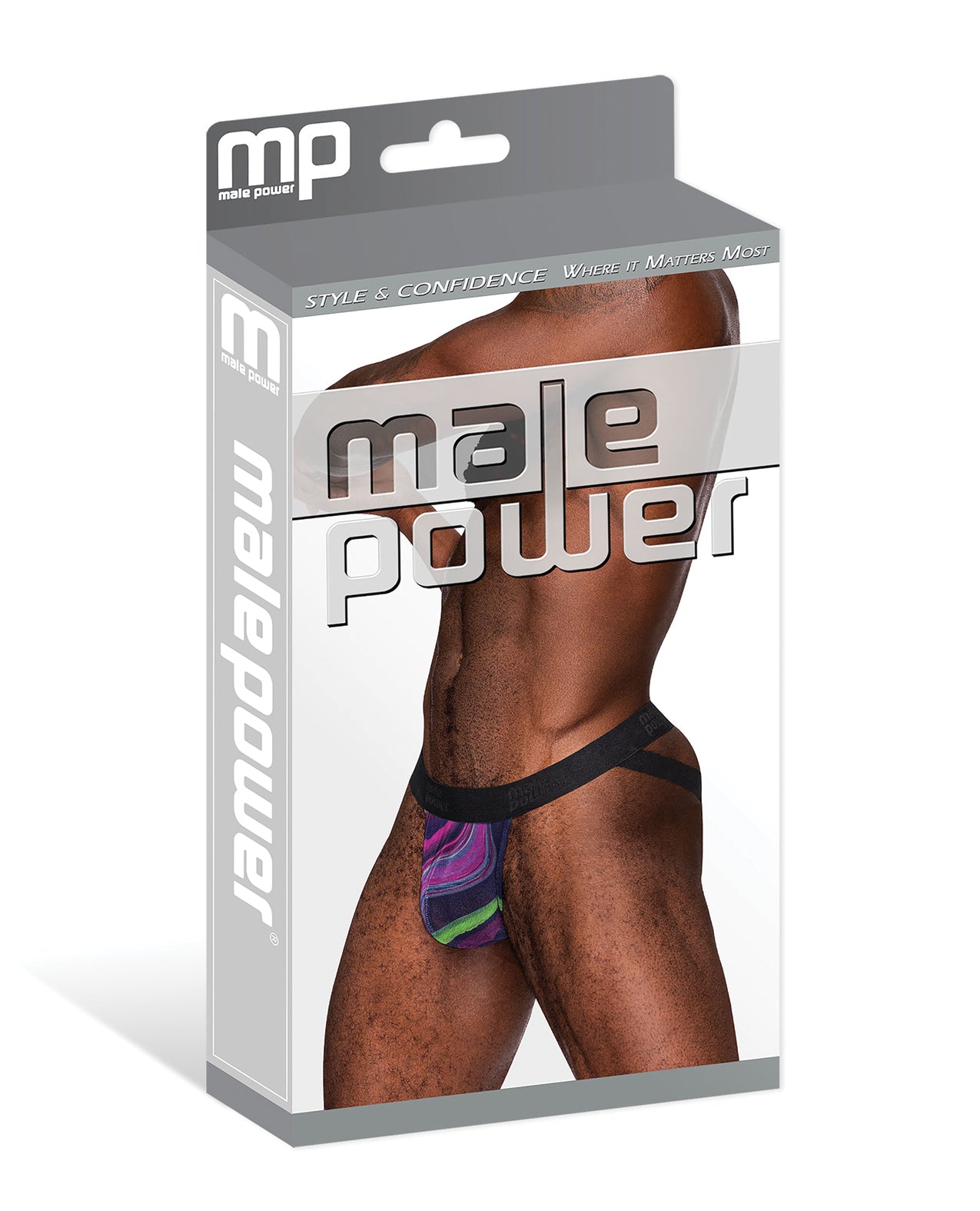 Galactic Sheer Poly Spandex Strappy Ring Jock Multicolor