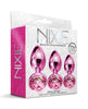 Charger l'image dans la visionneuse de la galerie, Ensemble d'entraîneur plug anal en métal Nixie avec bijou incrusté - Métallique rose
