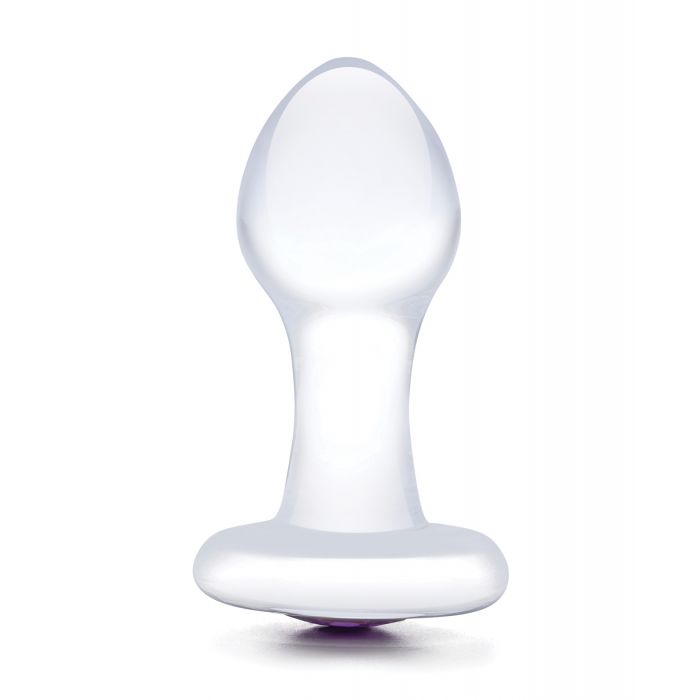 Glas 3.5" Bling Bling Glass Butt Plug - Clear