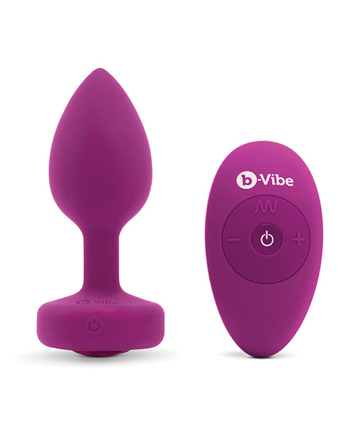 Bvibe Remote Control Vibrating Jewel Plug Small Fuchsia