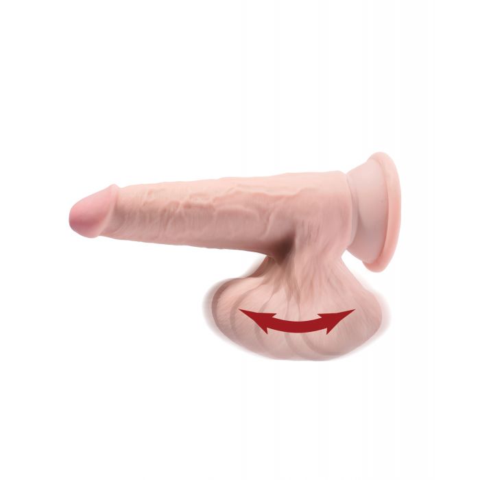 King Cock Plus 7" Triple Density Cock w/Swinging Balls - Ivory