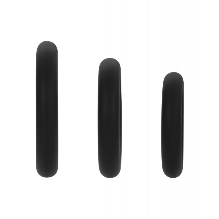 Forto F-61 Liquid 3 Piece Cock Ring Set - Black
