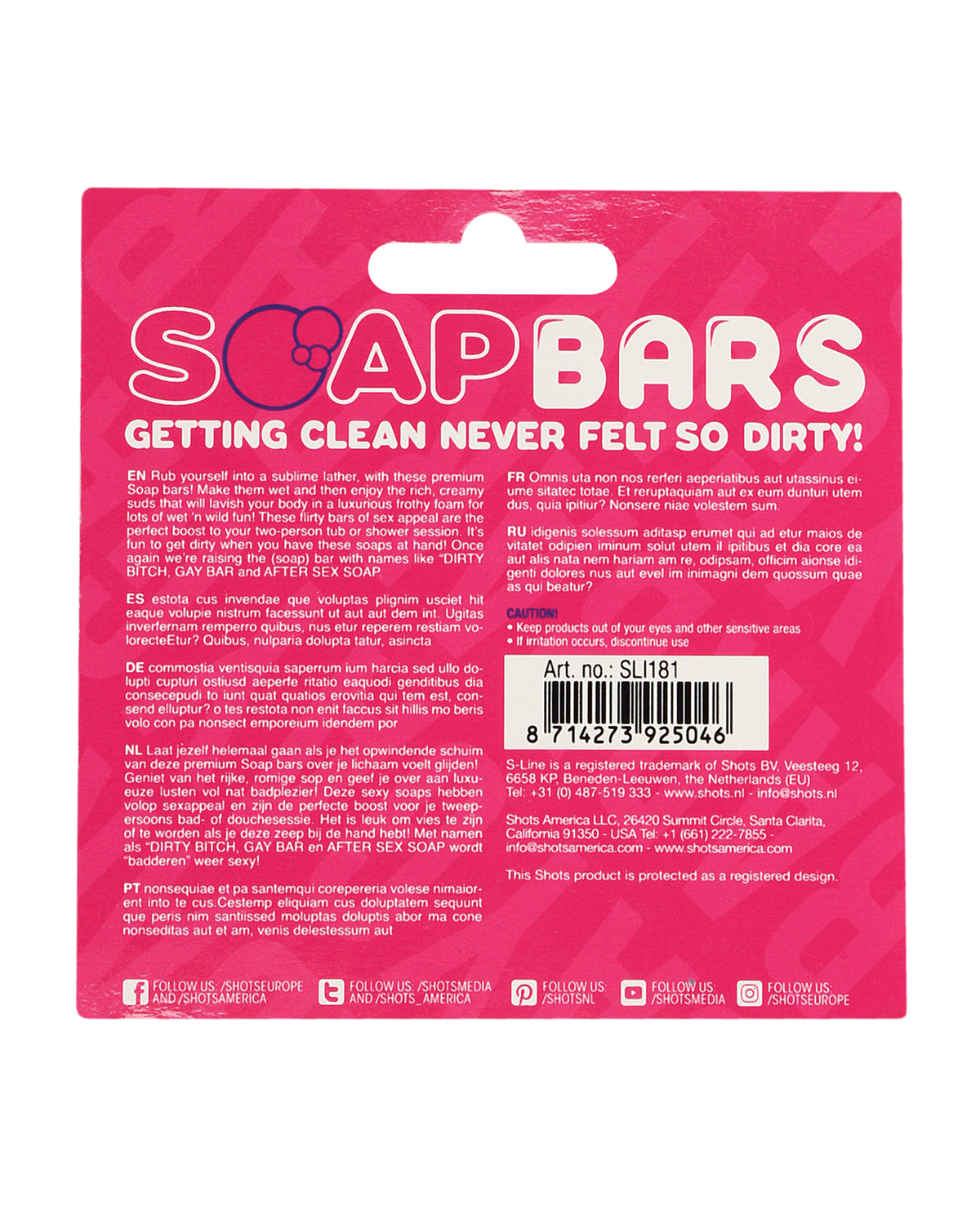 Shots Soap Bar Pink Gay Bar Bath And Shower Fun For Adults