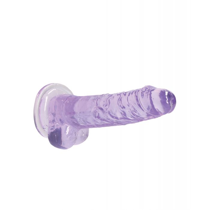 Shots RealRock Realistic Crystal Clear 7" Dildo w/Balls - Purple