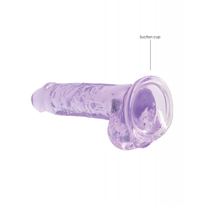 Shots RealRock Realistic Crystal Clear 7" Dildo w/Balls - Purple