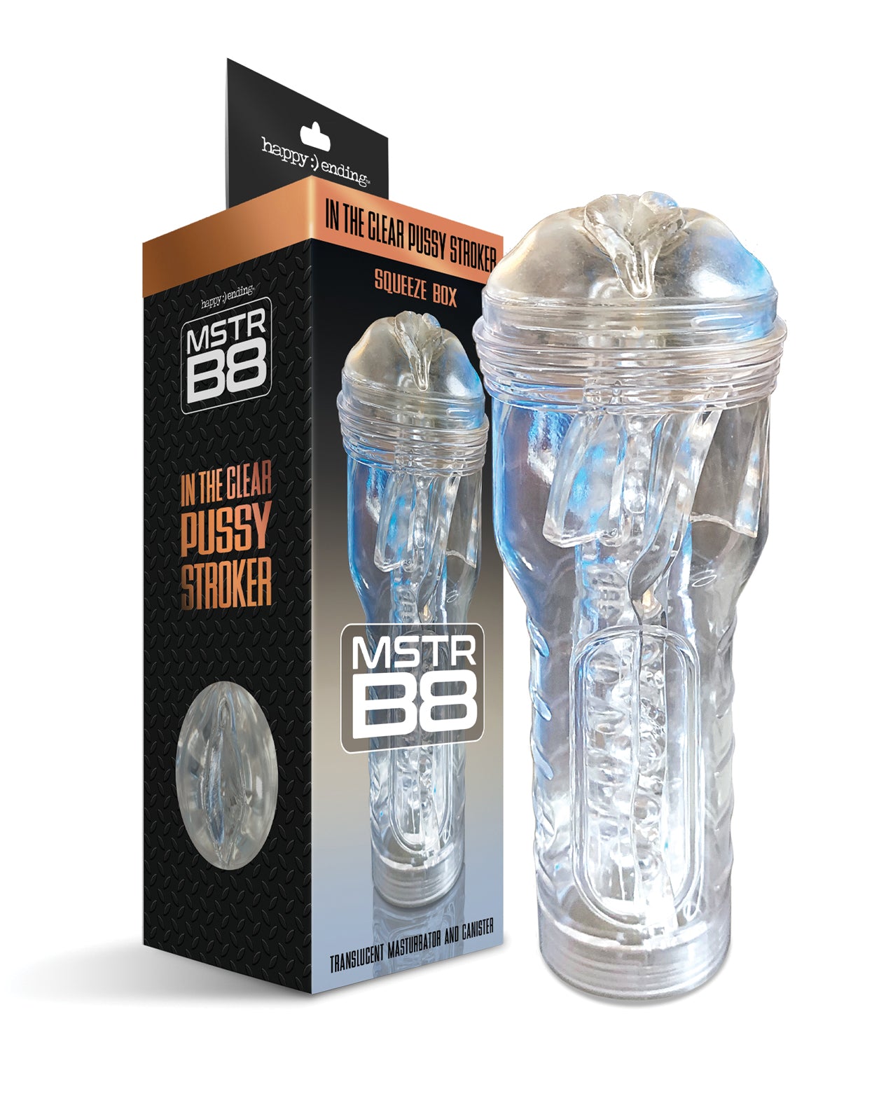 MSTR B8 Masturbateur Transparent Pussy Stroker - Transparent