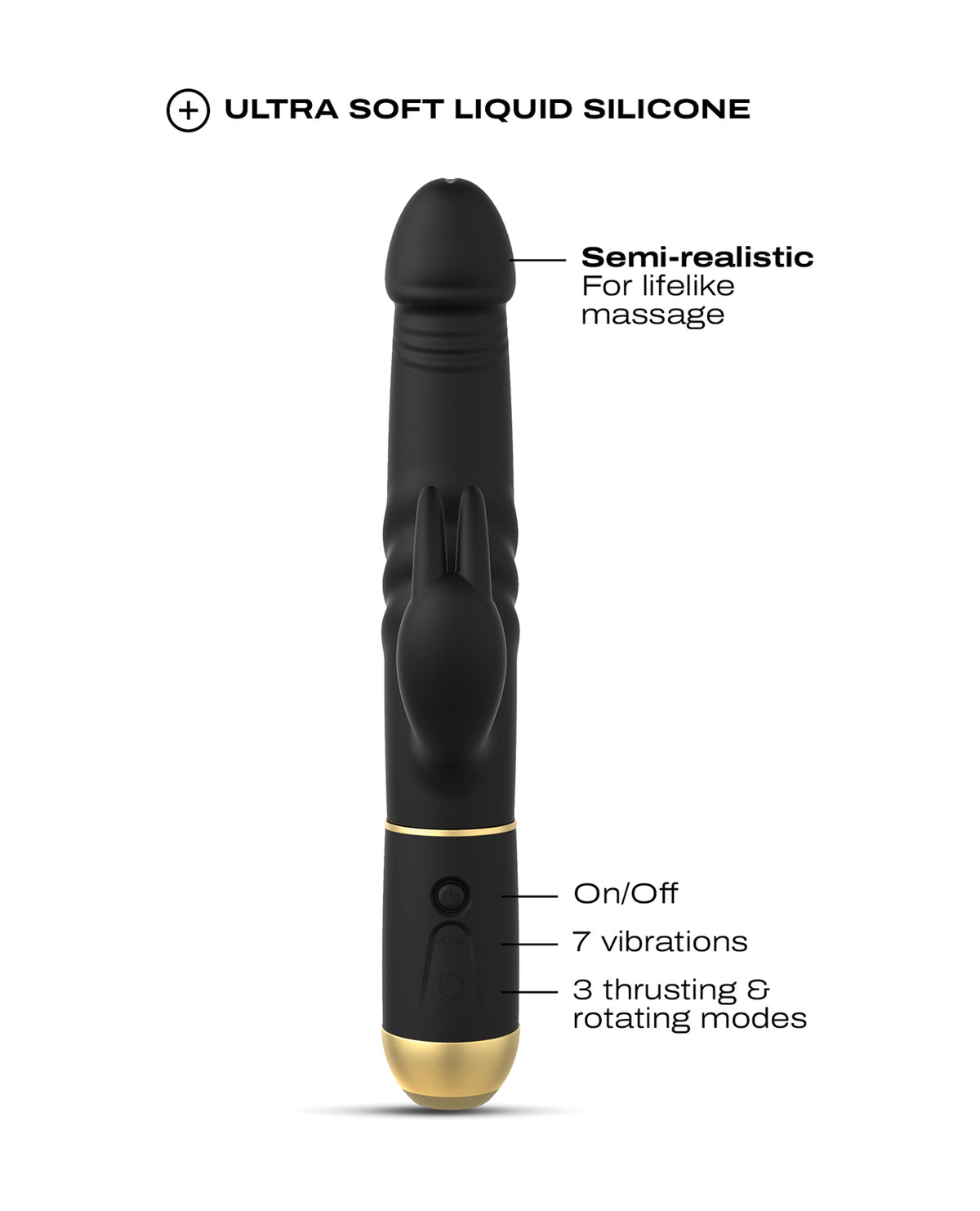 Dorcel Rabbit Furioso 2.0 a Spinta e Rotazione - Nero