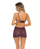 Bild in den Galerie-Viewer laden, Rene Rofe Sneak Peak Chemise &amp; G-String Purple M/L
