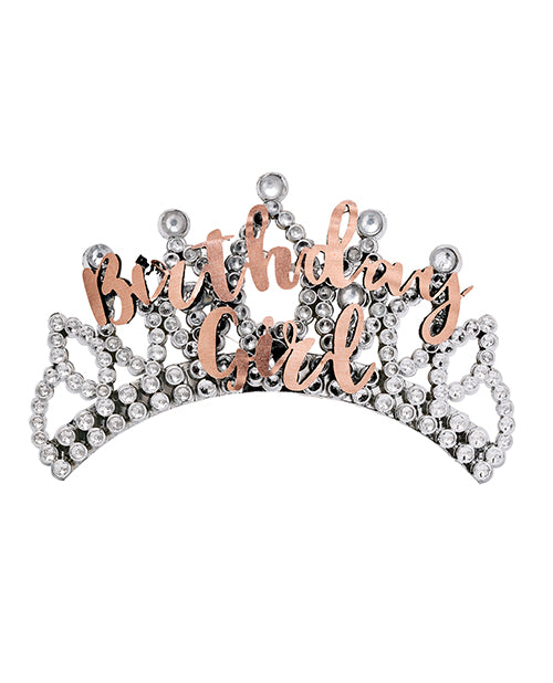 Birthday Girl Tiara Rose Gold Diamante Elegant Accessory