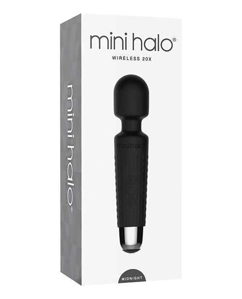 Mini Halo Wireless 20x Wand Massager Midnight Bendable Neck Silicone