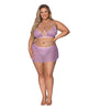 Load image into Gallery viewer, Girl Next Door Strappy Bralette w/Flirty Thong Skirt Lilac 2XL
