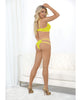 Load image into Gallery viewer, Neon Lace Underwire Bra w/Double Tulle Garter Skirt &amp; Double Elastic Panty Neon Lime XL
