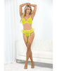 Load image into Gallery viewer, Neon Lace Underwire Bra w/Double Tulle Garter Skirt &amp; Double Elastic Panty Neon Lime XL
