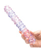 Load image into Gallery viewer, Glas 9" Purple Rose Nubby Glass Dildo - Purple/Pink
