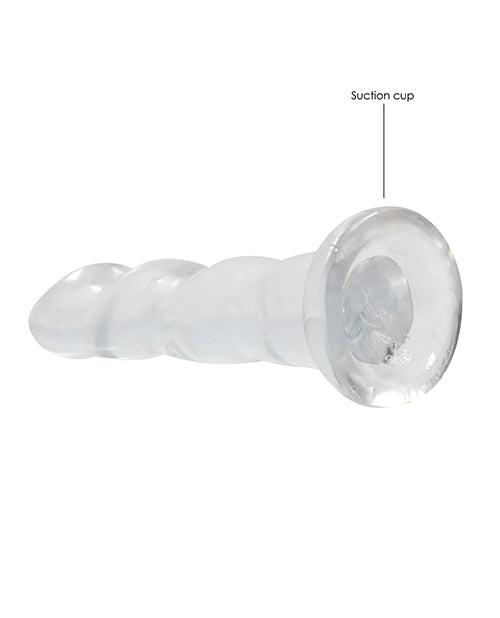 Shots RealRock Crystal Clear 7" Rippled Dildo - Transparent