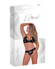 Cargue la imagen en el visor de la galería, Strap-Tease Bra &amp; Crotchless Panty Black L/XL
