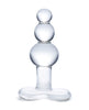 Load image into Gallery viewer, Glas 4" Beaded Glass Butt Plug w/Tapered Base - Clear
