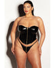 Afbeelding laden in Galerijviewer, FETISH Rider Vinyl Bustier w/Front Zipper &amp; Panty Black 2X
