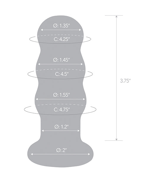 Glas 3.5" Rechargeable Vibrating Beaded Butt Plug - Blue