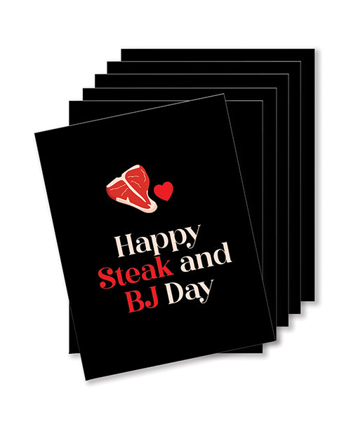 Happy Steak and BJ Day Naughty Greeting Card Pack 6