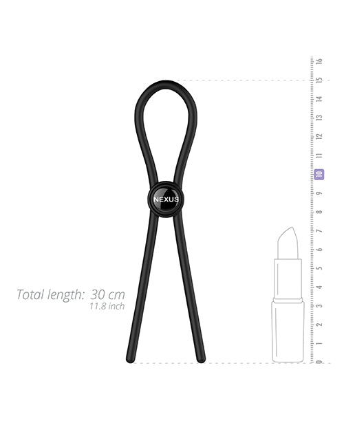 Nexus Forge Single Lasso Silicone Adjustable Cock Ring Black