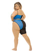 Cargue la imagen en el visor de la galería, Pink Lipstick Block You Out Bandeau &amp; Bottom Black/Blue QN
