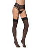 Charger l'image dans la visionneuse de la galerie, High Waisted Sheer Mesh Garter Belt w/Adjustable Garter Straps Black M/L
