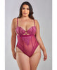 Carica l'immagine nel visualizzatore Galleria, Quinn Cross Dyed Galloon Lace &amp; Mesh Teddy Wine 1X

