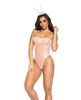 Charger l&#39;image dans la visionneuse de la galerie, Sexy Bunny Underwire Bodysuit w/Lace Up Back &amp; Head Piece Pink S/M
