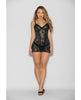 Lataa kuva gallerian katseluohjelmaan, Flame Fetish Boss Lady Lace Up Back Chemise &amp; Wide Band Thong Black LG
