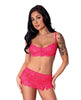 Load image into Gallery viewer, Get It Girl Lace Bra w/Skirt &amp; Thong - Pink L/XL
