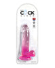 Carica l'immagine nel visualizzatore Galleria, King Cock Clear 7" Cock w/Balls - Pink
